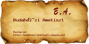 Budaházi Ametiszt névjegykártya